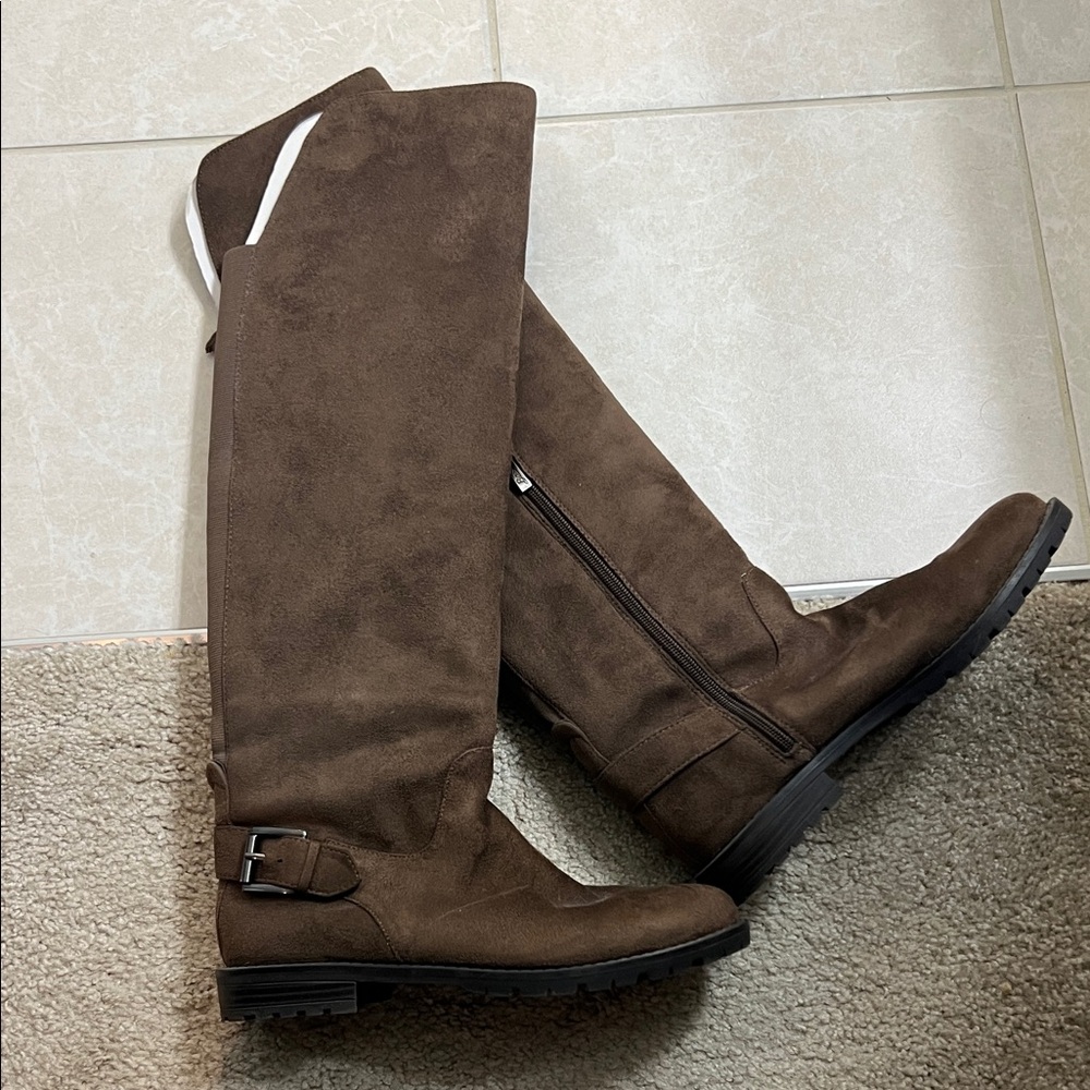 BASS brown suede over the knee boots